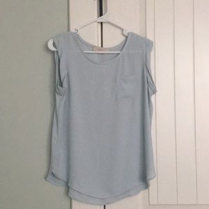 LOFT light blue sleeveless blouse